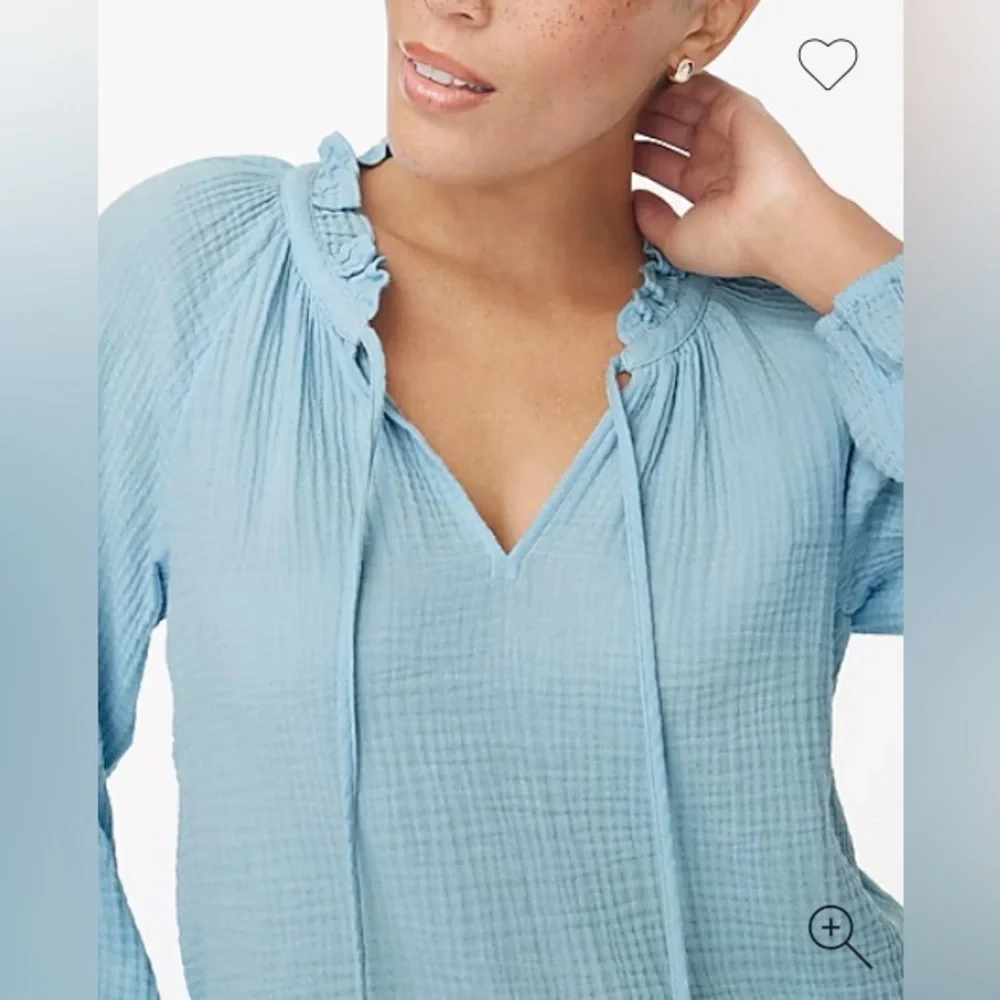 J. Crew Factory Gauze Tie-neck Top